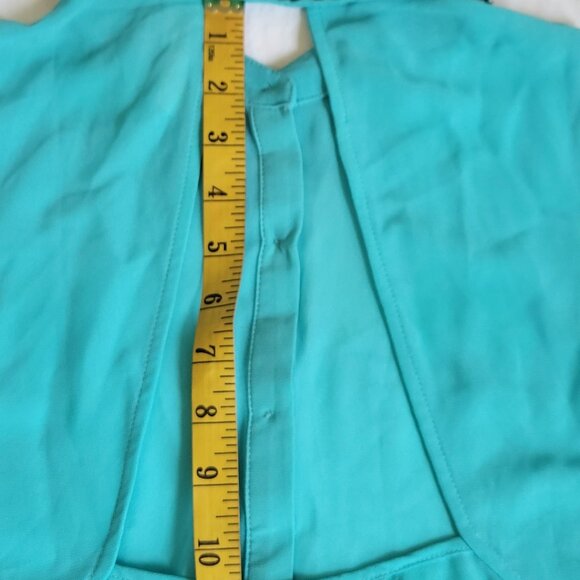 Andree Large women turquoise sheer shirt beadwork on color - Picture 13 of 16